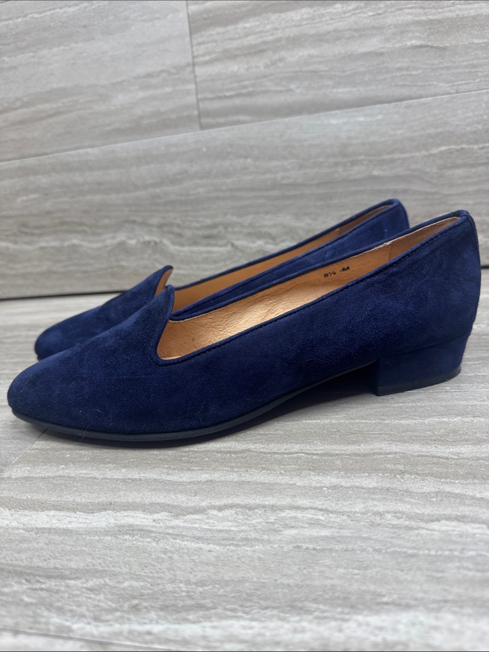 Sesto Meucci Navy Suede Slip-On Loafers Womens Size 8.5 - Picture 3 of 10